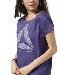 Reebok Graphic Series Aerowarm Easy T Shirt Damen - Lila - DE 516-BSC